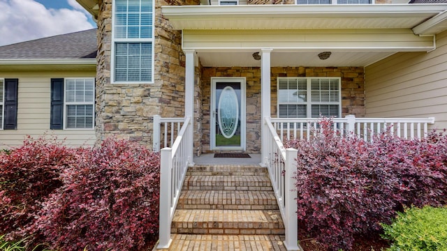 117 Windswept Dr NE, Cleveland, TN 37312 - property entrance with stone siding and covered porch