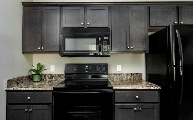 kitchen with black appliances