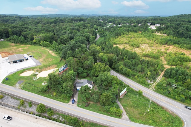 drone / aerial view with a forest view