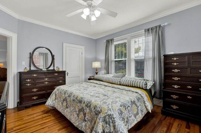 431 Highland Ave NW, Cleveland, TN 37311 - bedroom featuring wood finished floors, ornamental molding, and a ceiling fan