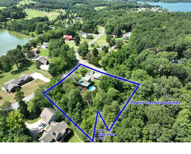 1150 Pin Hook Rd, Spring City, TN 37381 - aerial view of property's location featuring a large body of water and property boundaries highlighted