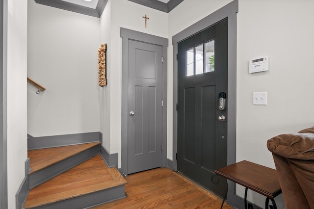 1422 Adams St, Chattanooga, TN 37408 - entryway with wood finished floors and stairway