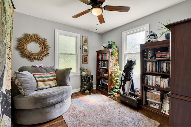 315 Gilliland Rd SE, Cleveland, TN 37311 - living area with a ceiling fan and wood finished floors