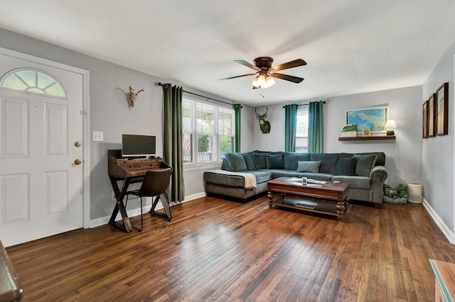 315 Gilliland Rd SE, Cleveland, TN 37311 - living area featuring ceiling fan and wood finished floors