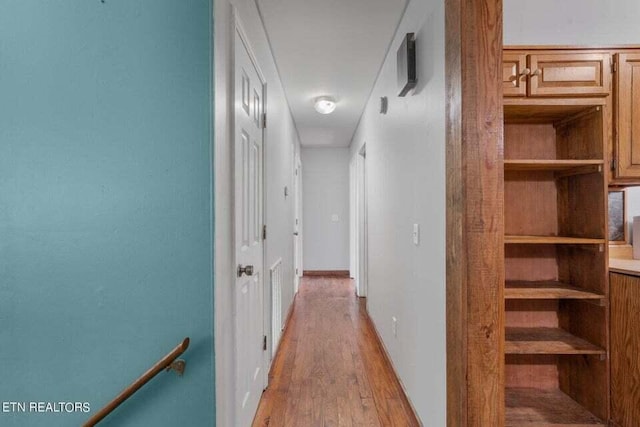 hall featuring light hardwood / wood-style floors