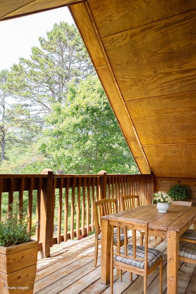 11249 Possum Trail Rd, Harrison, TN 37341 - wooden terrace with outdoor dining area