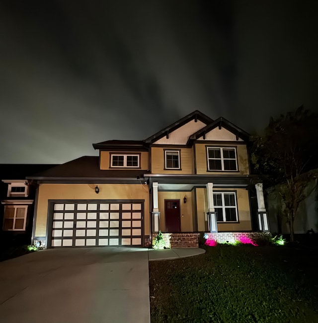 view of front of home featuring a garage