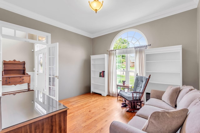 1028 Ivy Manor Ct, Hixson, TN 37343 - sitting room featuring ornamental molding and wood finished floors