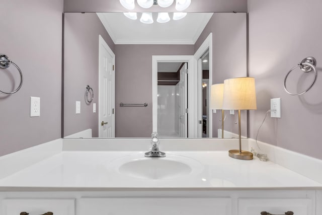 1028 Ivy Manor Ct, Hixson, TN 37343 - bathroom featuring vanity and crown molding
