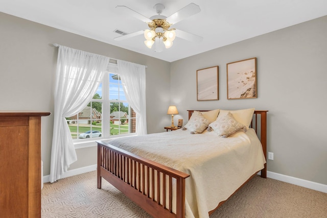 1028 Ivy Manor Ct, Hixson, TN 37343 - bedroom featuring light colored carpet, baseboards, and ceiling fan