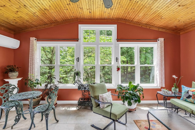 1028 Ivy Manor Ct, Hixson, TN 37343 - sunroom / solarium with vaulted ceiling, healthy amount of natural light, and a wall mounted AC