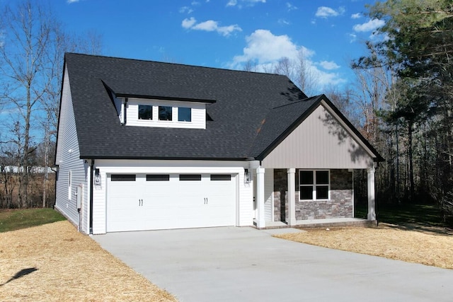 view of front facade with a garage