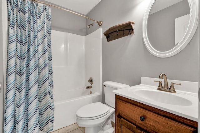 1010 Bradford Pl, Cohutta, GA 30710 - full bathroom featuring toilet, shower / tub combo with curtain, vanity, and tile patterned flooring