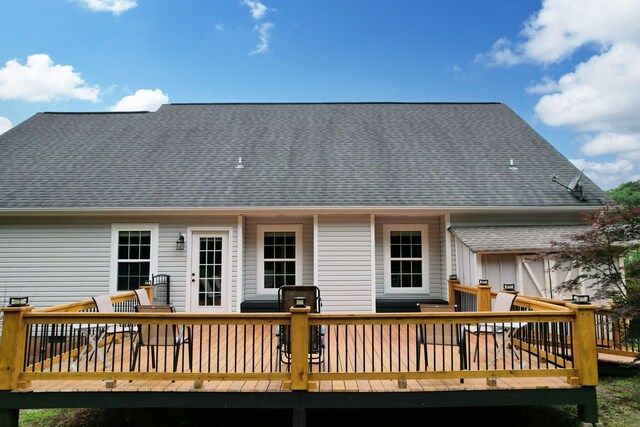 1010 Bradford Pl, Cohutta, GA 30710 - back of property featuring a wooden deck and a shingled roof