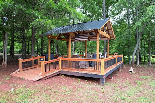 1010 Bradford Pl, Cohutta, GA 30710 - wooden deck featuring a gazebo and view of scattered trees