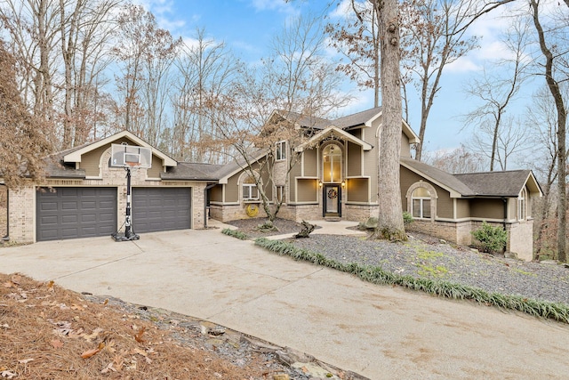 view of front of home with a garage