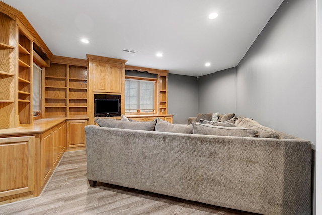 living room featuring light hardwood / wood-style flooring