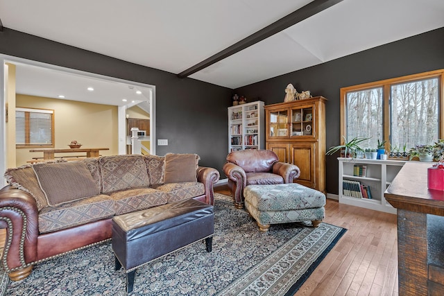 living room with light wood-type flooring