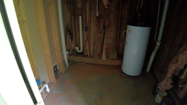 interior space featuring water heater