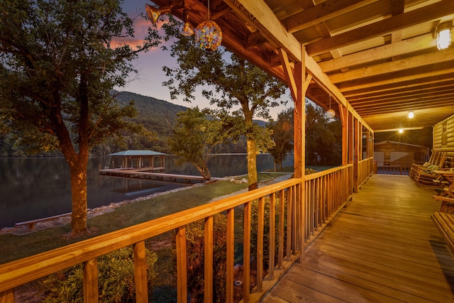 view of deck at dusk