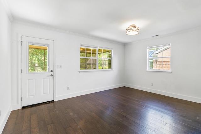 6706 Willow Trace Dr, Chattanooga, TN 37421 - foyer with dark wood finished floors, ornamental molding, and baseboards