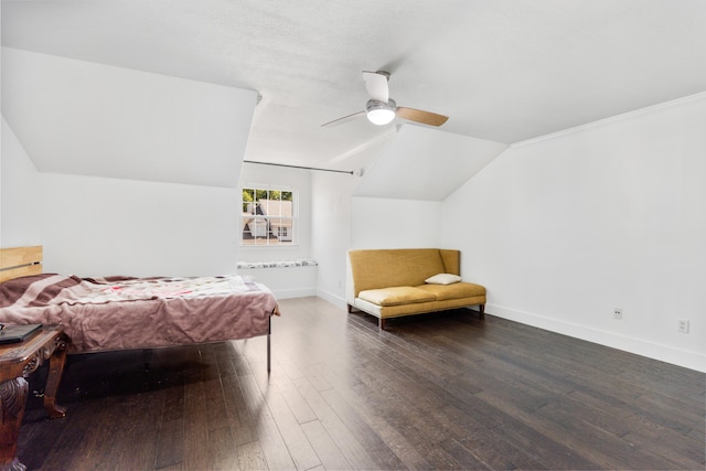 6706 Willow Trace Dr, Chattanooga, TN 37421 - bedroom with vaulted ceiling, hardwood / wood-style flooring, ceiling fan, and baseboards