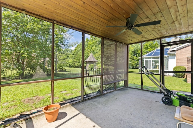 6706 Willow Trace Dr, Chattanooga, TN 37421 - unfurnished sunroom with ceiling fan