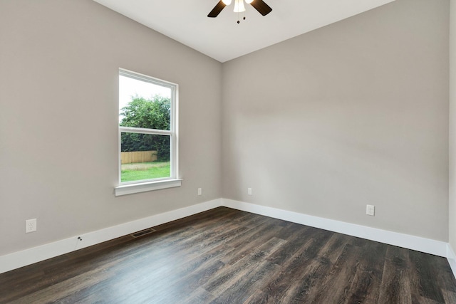 2028 Blythe Ave SE, Cleveland, TN 37311 - spare room featuring a ceiling fan and dark wood-style flooring
