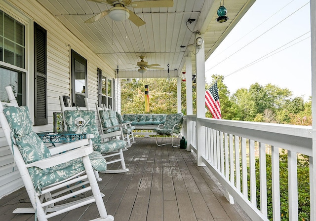 deck featuring a porch