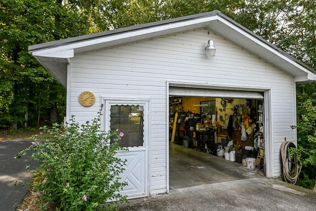 view of garage