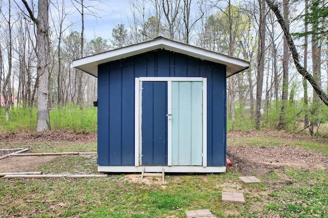 view of shed