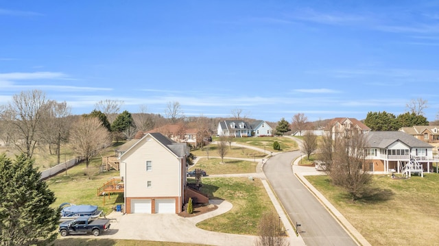 aerial view with a residential view