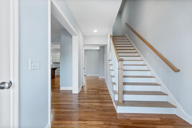 605 Westover Dr SW, Cleveland, TN 37311 - staircase with wood finished floors and recessed lighting