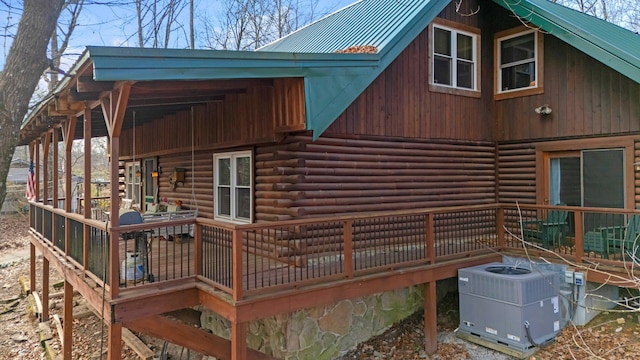 view of property exterior featuring central air condition unit