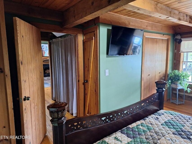 125 Hiwassee Cir, Reliance, TN 37369 - bedroom with wood ceiling with exposed beams and wood finished floors