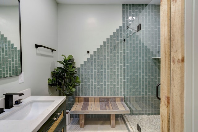 120 Hummingbird Way, Copperhill, TN 37317 - bathroom featuring vanity and a stall shower