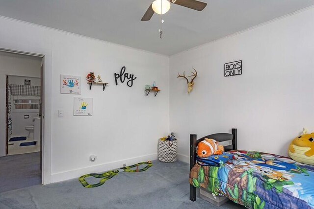229 Plerce Hill St, Spring City, TN 37381 - bedroom with carpet floors, baseboards, and ceiling fan