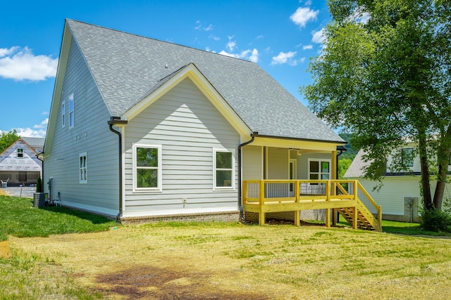 5118 Judd Way NW Unit 21, Cleveland, TN 37312 - rear view of house with roof with shingles, a yard, and a deck