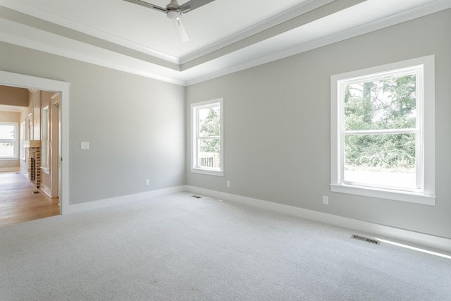 5118 Judd Way NW Unit 21, Cleveland, TN 37312 - carpeted spare room featuring healthy amount of natural light, ceiling fan, baseboards, ornamental molding, and a tray ceiling