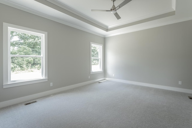 5118 Judd Way NW Unit 21, Cleveland, TN 37312 - unfurnished room with a raised ceiling, a ceiling fan, baseboards, carpet flooring, and ornamental molding