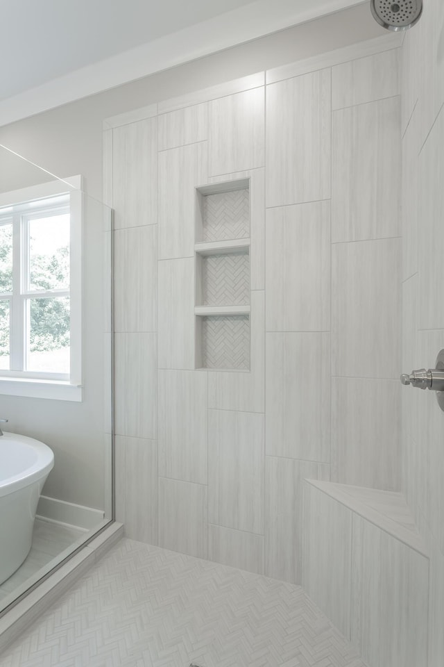 5118 Judd Way NW Unit 21, Cleveland, TN 37312 - full bathroom featuring a tile shower and a freestanding tub