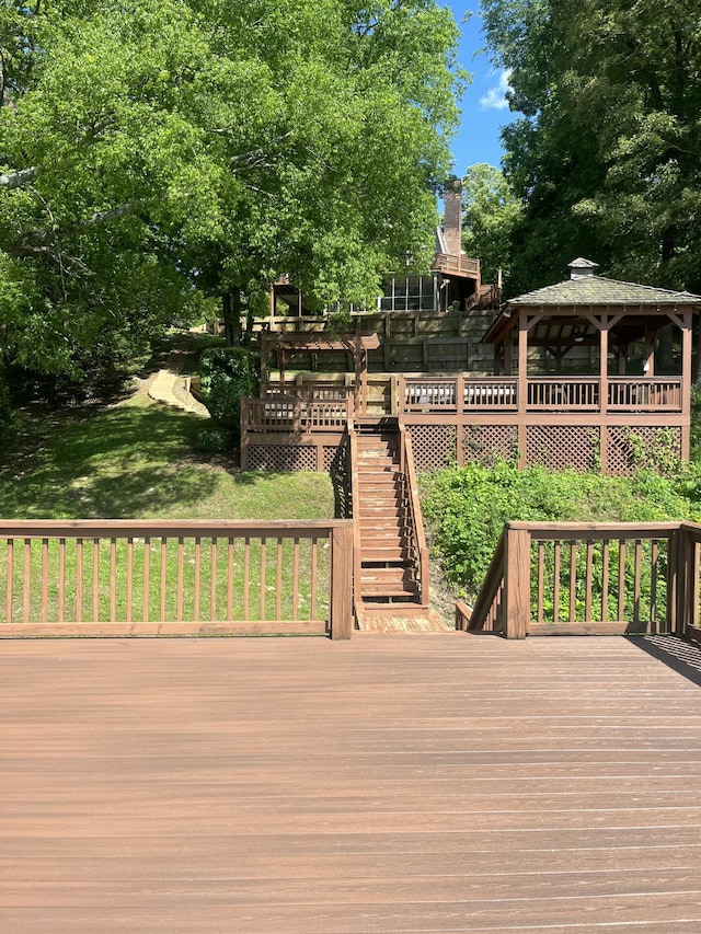 14318 Bluffview Dr, Birchwood, TN 37308 - deck featuring a gazebo and stairway