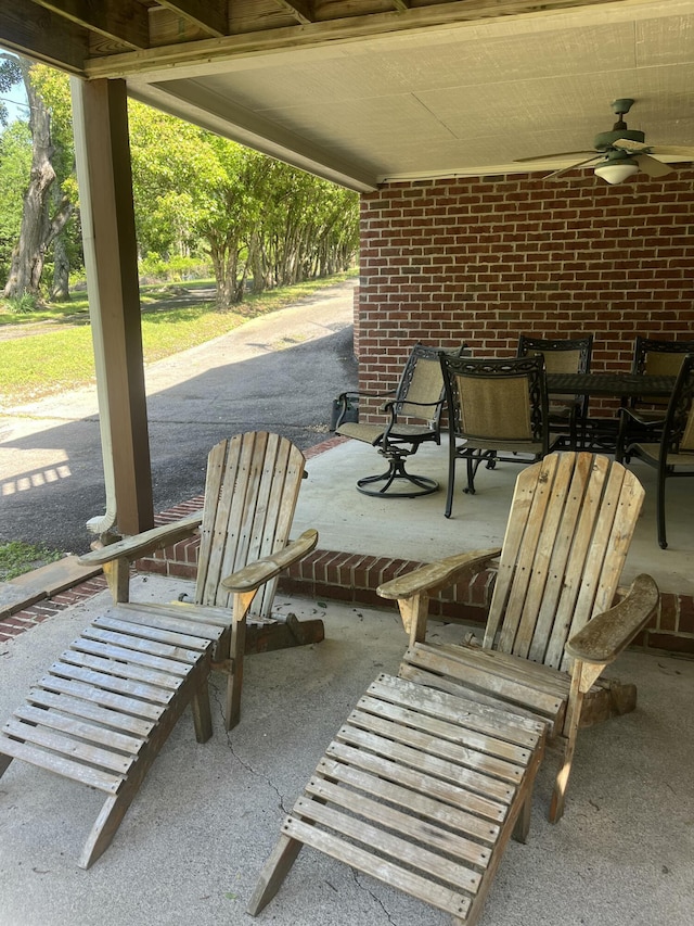 14318 Bluffview Dr, Birchwood, TN 37308 - view of patio / terrace featuring a ceiling fan and outdoor dining area