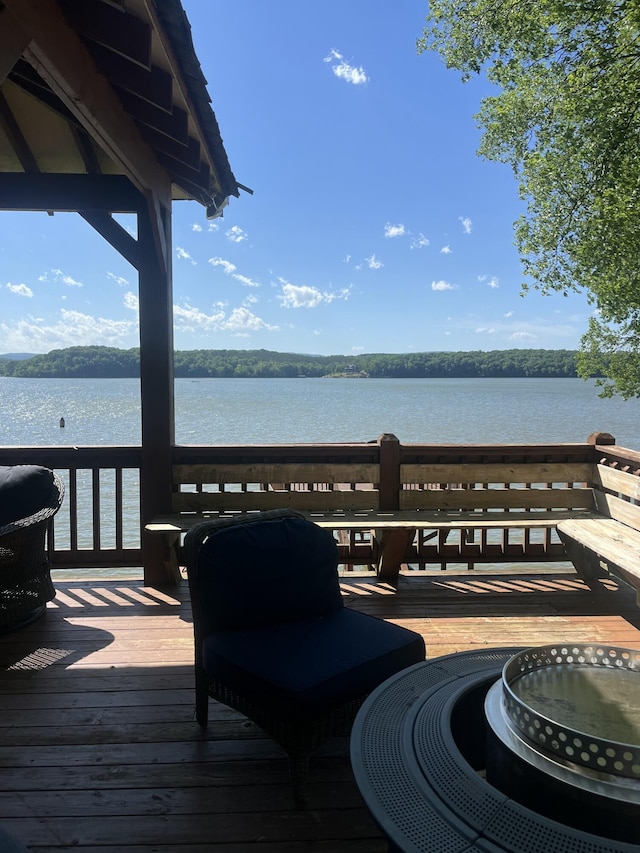 14318 Bluffview Dr, Birchwood, TN 37308 - wooden deck with a water view