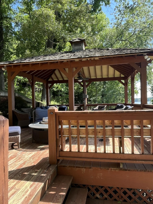 14318 Bluffview Dr, Birchwood, TN 37308 - view of community with a gazebo, a wooden deck, and view of wooded area