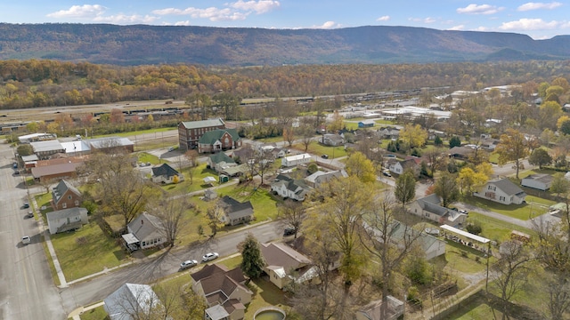 bird's eye view with a mountain view