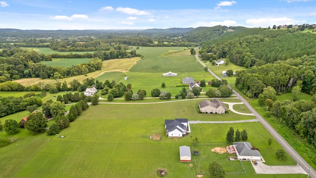 drone / aerial view with a rural view