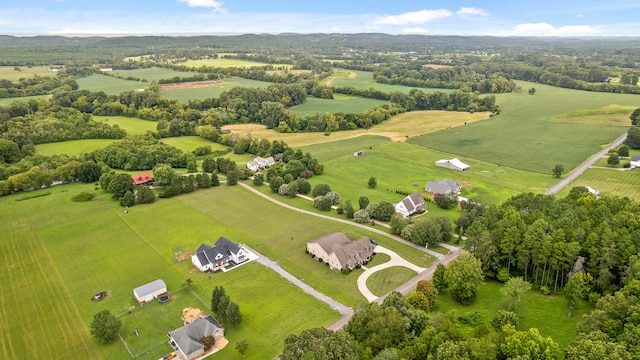 bird's eye view with a rural view