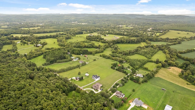 aerial view featuring a rural view