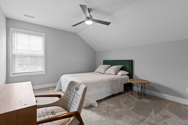 5086 Oop Rd, Chattanooga, TN 37416 - bedroom with vaulted ceiling, carpet flooring, baseboards, and ceiling fan